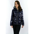 Tmavě modrá prošívaná dámská bunda s kapucí (R9562) (2536942) - 4
