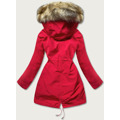 Červeno-ecru teplá dámská zimní bunda (w629) (3505685) - 2