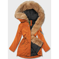 Oranžová dámská zimní bunda parka (CAN-588BIG) (3605244) - 1