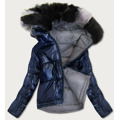 Tmavě modro-šedá oboustranná dámská bunda (b9555) (2949033) - 1