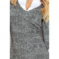 Dámské společenské šaty COLLAR krátké SAF-110-2 šedo/bílé - Numoco (2572440) - 6