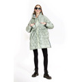 Dámská prošívaná oversize bunda v mátové barvě s kapucí (ag5-010) (3165633) - 3