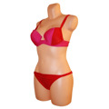 Dámské plavky dvoudílné bikiny 2COLOR dvoubarevné červené - Červená - OEM (2572077) - 8