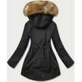 Černo-béžová dámská zimní bunda parka (m-21356) (3505709) - 3